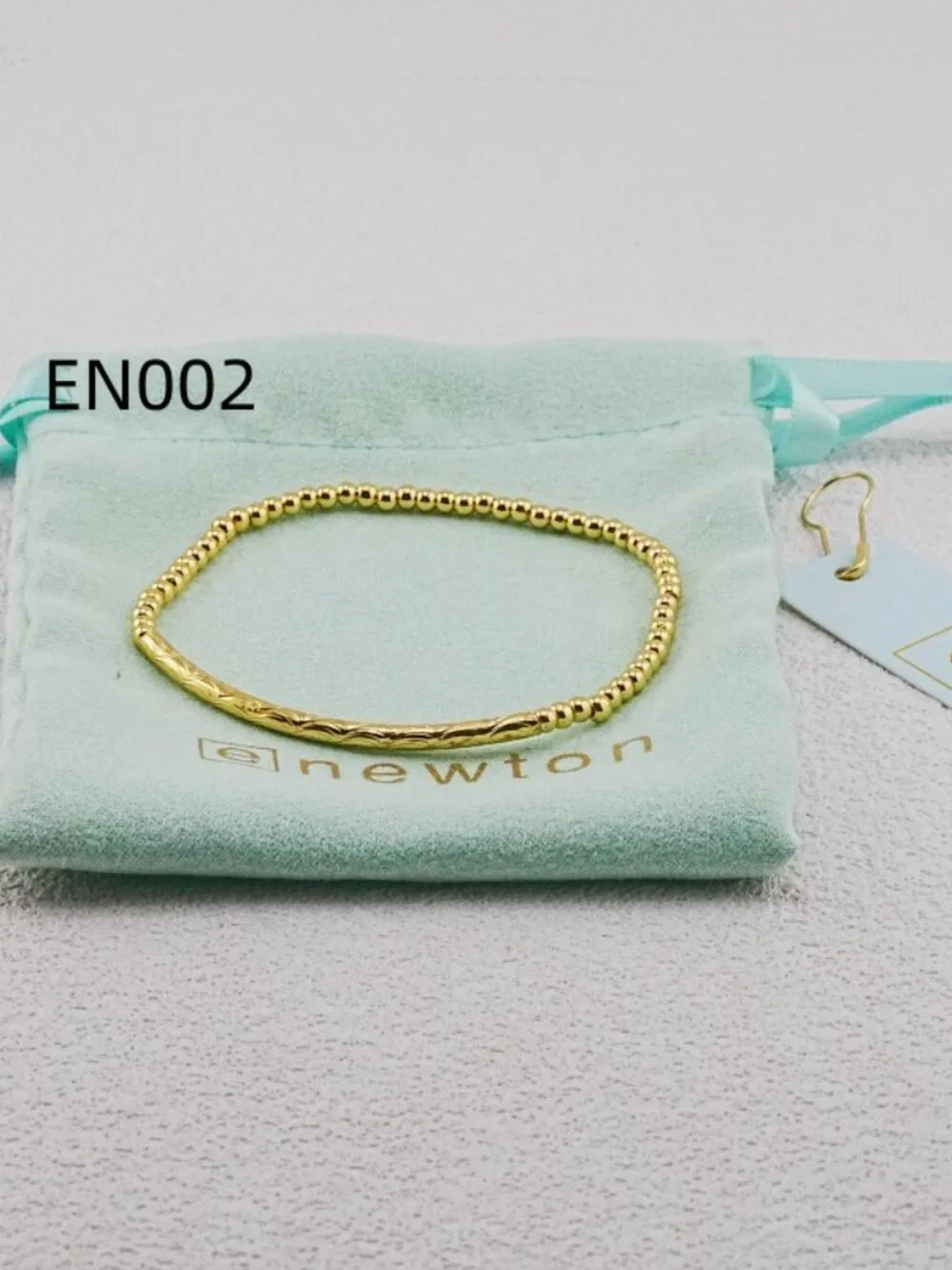 Enewton Gold Faceted Curved Tube Bead Bracelet